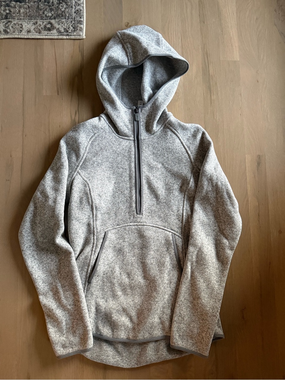 lululemon athletica Light Gray Half-Zip Hoodie Sweater
